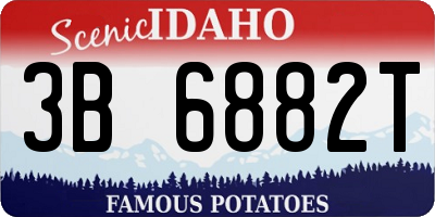 ID license plate 3B6882T