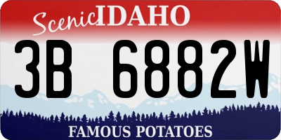 ID license plate 3B6882W