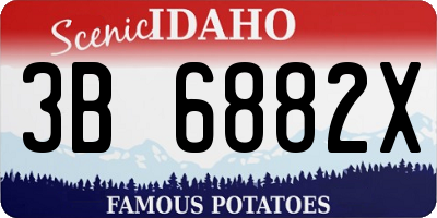 ID license plate 3B6882X