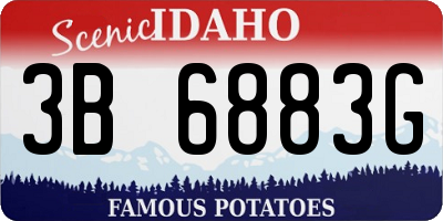 ID license plate 3B6883G