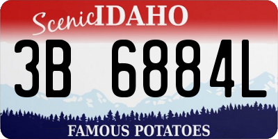 ID license plate 3B6884L