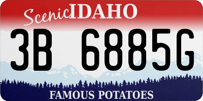 ID license plate 3B6885G