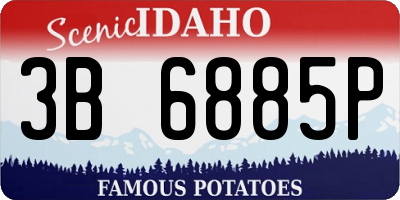 ID license plate 3B6885P