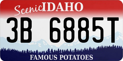 ID license plate 3B6885T