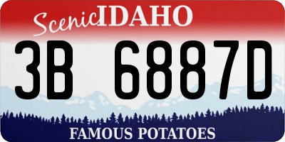 ID license plate 3B6887D