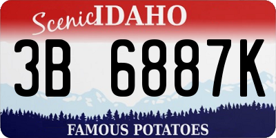 ID license plate 3B6887K
