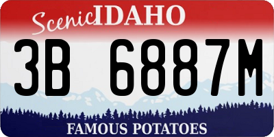 ID license plate 3B6887M