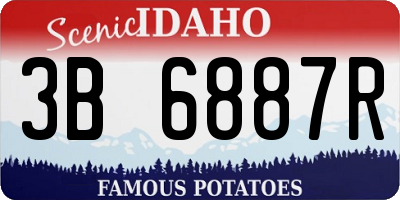 ID license plate 3B6887R