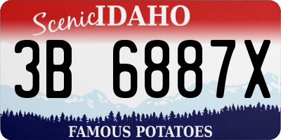 ID license plate 3B6887X