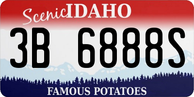 ID license plate 3B6888S
