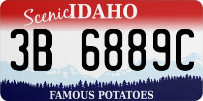 ID license plate 3B6889C