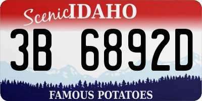 ID license plate 3B6892D