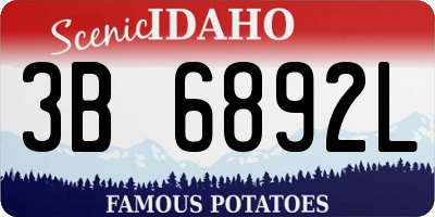 ID license plate 3B6892L