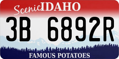 ID license plate 3B6892R