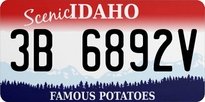 ID license plate 3B6892V