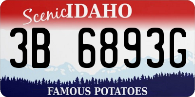 ID license plate 3B6893G