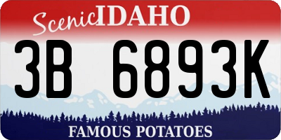 ID license plate 3B6893K
