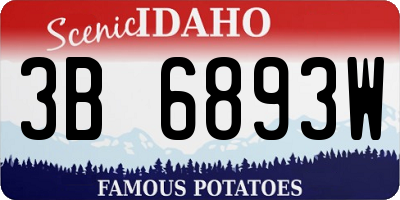 ID license plate 3B6893W