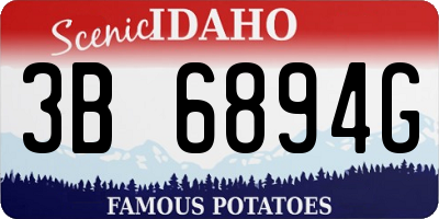 ID license plate 3B6894G