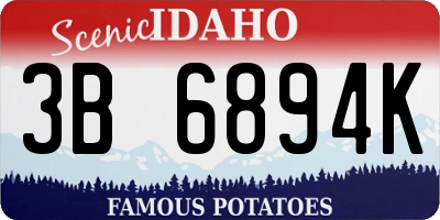 ID license plate 3B6894K
