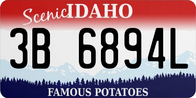 ID license plate 3B6894L