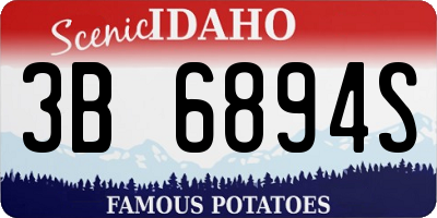 ID license plate 3B6894S