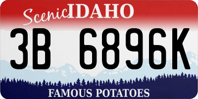 ID license plate 3B6896K