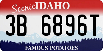 ID license plate 3B6896T