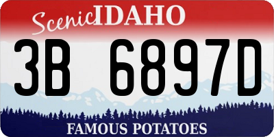 ID license plate 3B6897D