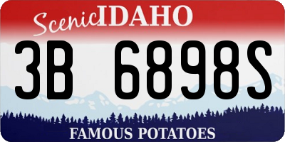 ID license plate 3B6898S