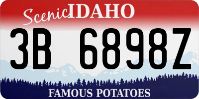 ID license plate 3B6898Z