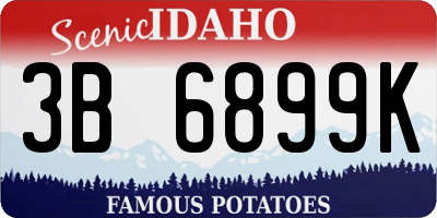 ID license plate 3B6899K