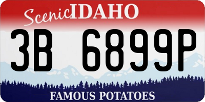 ID license plate 3B6899P