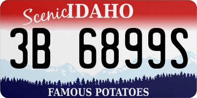 ID license plate 3B6899S