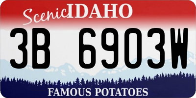 ID license plate 3B6903W