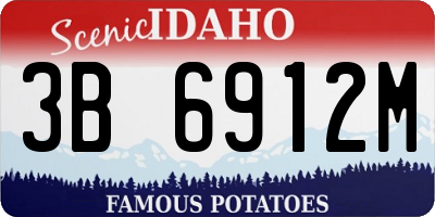 ID license plate 3B6912M