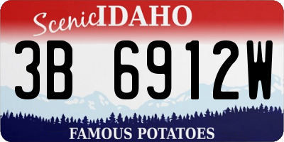 ID license plate 3B6912W