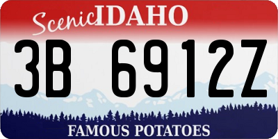 ID license plate 3B6912Z