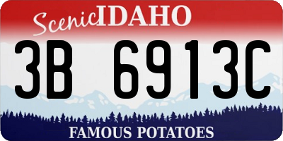 ID license plate 3B6913C