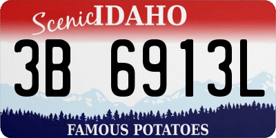 ID license plate 3B6913L