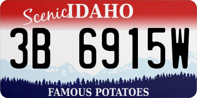 ID license plate 3B6915W