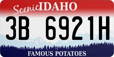 ID license plate 3B6921H