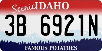 ID license plate 3B6921N