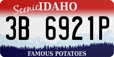 ID license plate 3B6921P