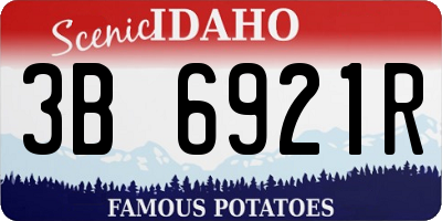 ID license plate 3B6921R