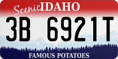 ID license plate 3B6921T