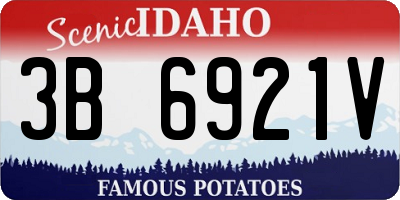 ID license plate 3B6921V