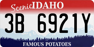 ID license plate 3B6921Y