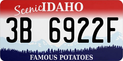ID license plate 3B6922F
