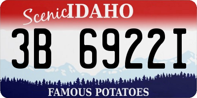 ID license plate 3B6922I